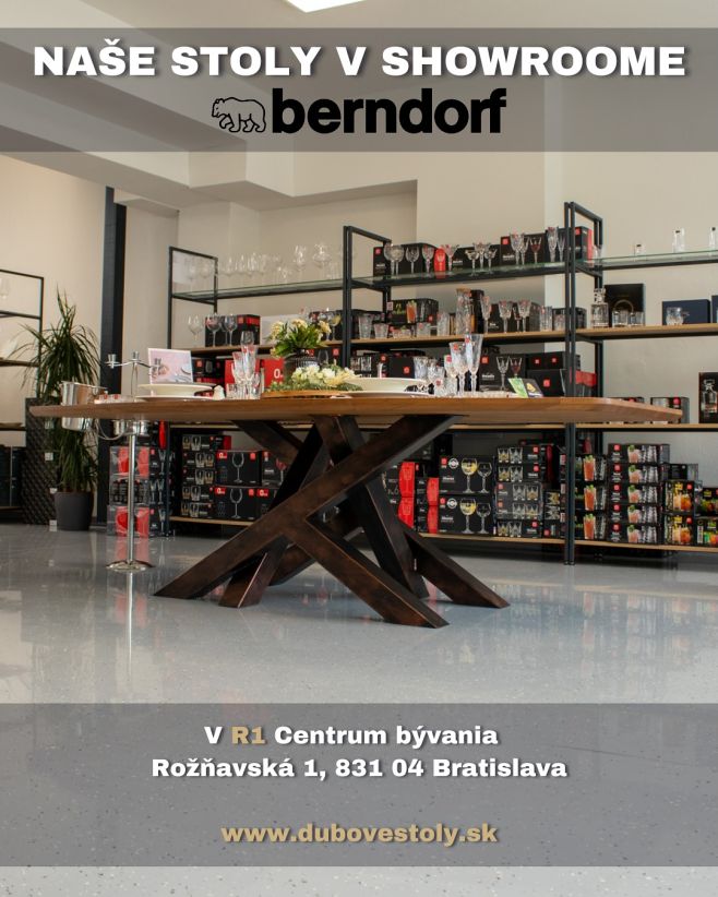 Sme hrdí, že si dva z našich dubových stolov našli nové miesto v krásnom showroome @berndorf_sandrik 🍴 Zastavte sa pozrieť...